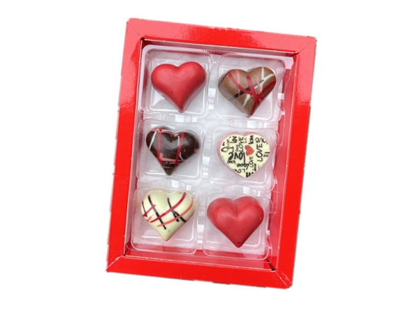 6 Valentijn hartjes bonbons