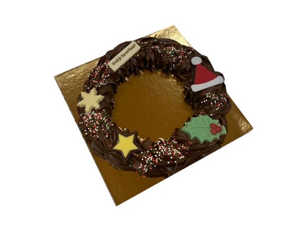 Chocolade kerstkrans puur