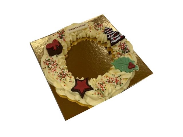 Chocolade kerstkrans wit