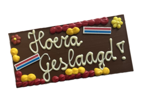 Tekstreep melk Hoera geslaagd!